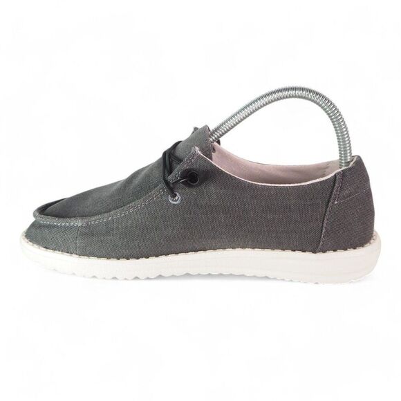 Hey Dude Wendy Casual Slip-on Loafers "Chambray Off Black" 121414949 Women's 7 - Picture 6 of 11